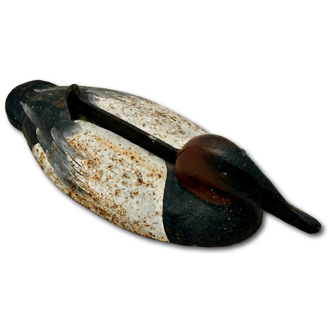 Brick Red Very Rare & Unusual Antique Figurative Cast Iron Duck Decoy Motif Front Porch Boot Scraper - Circa 1920s For Sale - Image 8 of 18