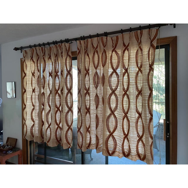 1960s Mid Century Modern Woven Drapes a Pair Chairish