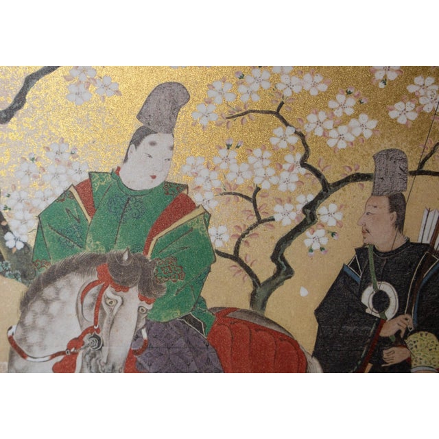 "Falconry", After Kano Tsunenobu, 1960s Showa Era Japanese Byobu Screen For Sale - Image 10 of 18