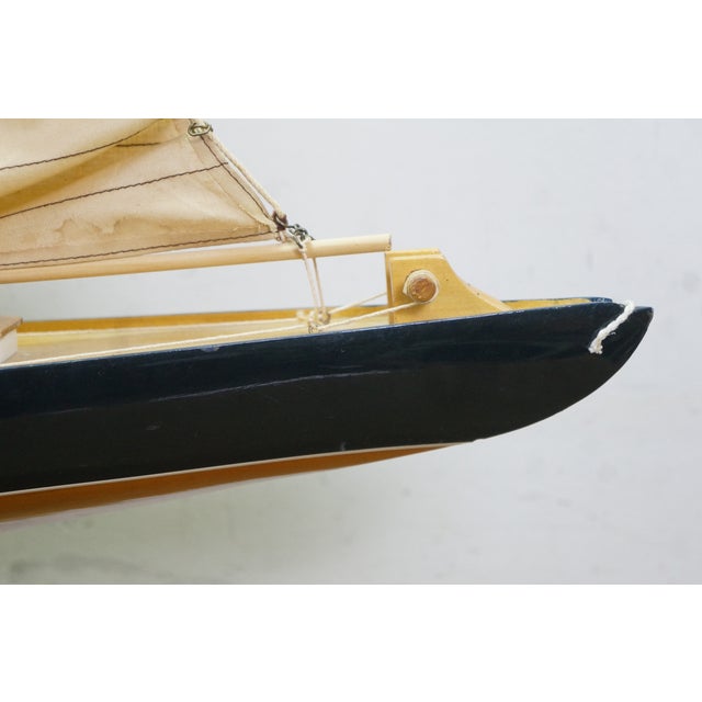 Vintage Columbia Americas Cup Nautical Sailboat Yacht Model 47" For Sale - Image 10 of 18