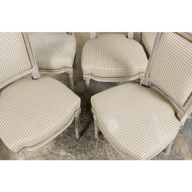 Set of Eight French Louis XVI Style Painted Dining Chairs, Early 20th C For Sale - Image 18 of 18