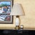 Vintage Ethan Allen Ivory Porcelain & Brass Leaf-Embossed Table Lamp For Sale - Image 16 of 18
