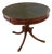 Gorgeous Round Mahogany Table With Green Leather Top For Sale
