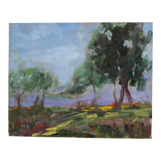Expressionist Trees Landscape in Oil For Sale