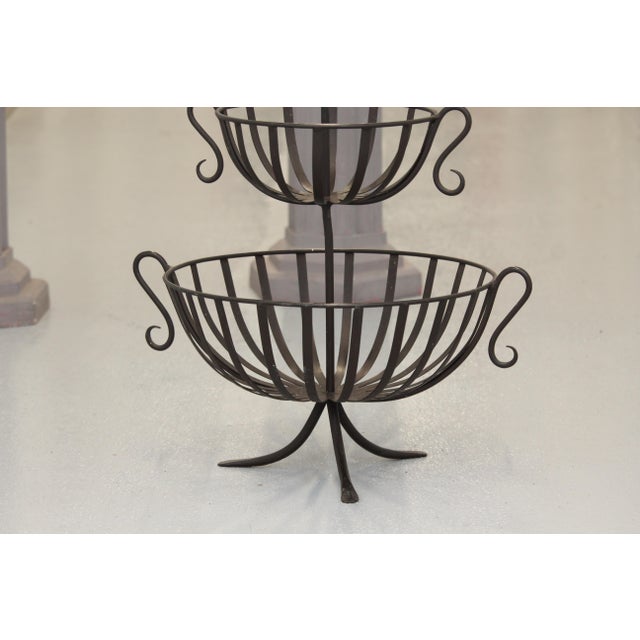 Metal fruit basket vase Centerpiece bowl Decorative Fruit display Forged iron. Dimensions: Height 20" / 51 cm Width 18.8"...