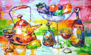 "Delicious Still Life 2." Original Contemporary Painting by Iryna Kastsova