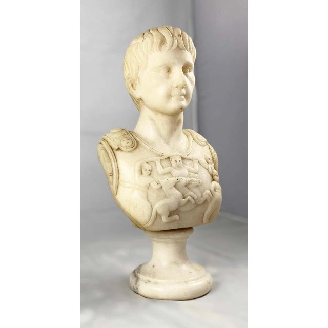 20th Century White Marble Bust of a Roman General For Sale - Image 4 of 13