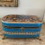 Antique French Large Handpainted Turquoise and Pink Porcelain Dresser Box For Sale - Image 11 of 12