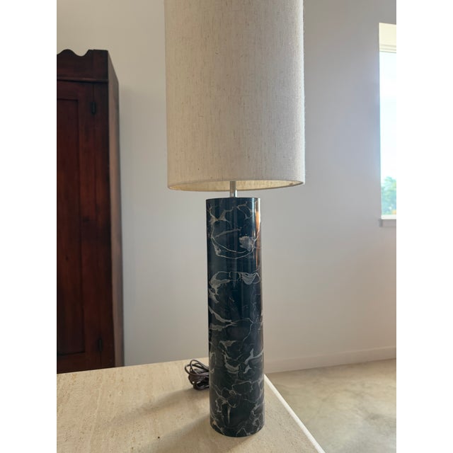 Robert Sonneman Cylindrical Marble Lamp For Sale - Image 12 of 17