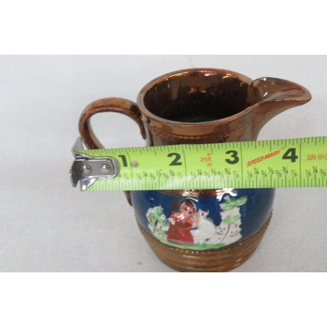 Staffordshire Staffordshire England Ceramic Copper Luster Small Pitcher Creamer For Sale - Image 4 of 12