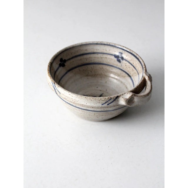 Cream Vintage Studio Pottery Bowl For Sale - Image 8 of 11