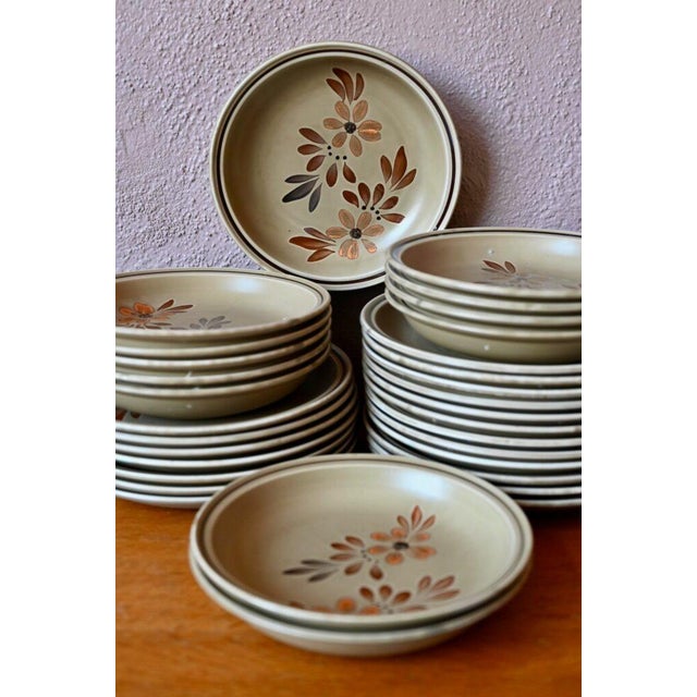 Stoneware Dinnerware Service from Ateliers du Revernay, 1970s, Set of 30 For Sale - Image 4 of 12