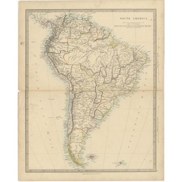 Antique Map of South America with the Falklands and South Georgia, 1858 For Sale - Image 3 of 9