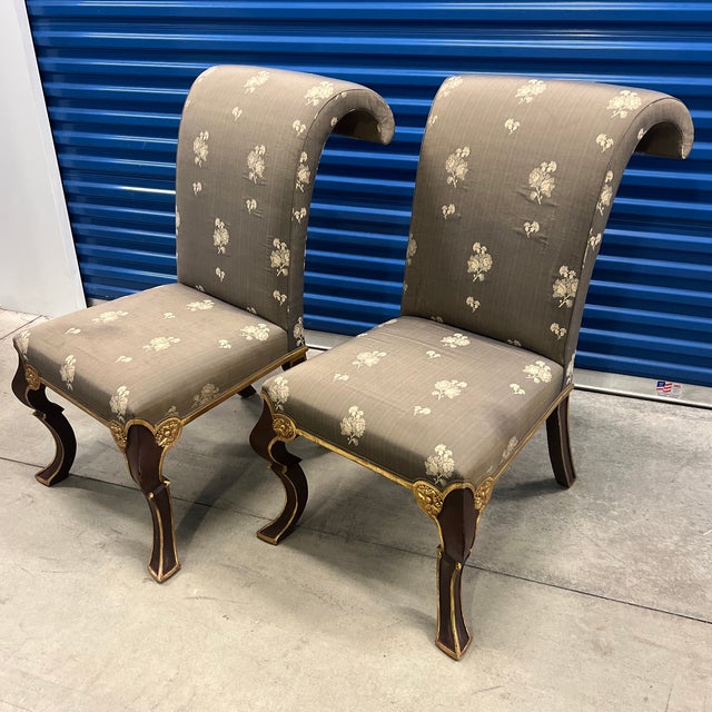 Rose Tarlow Puccini Slipper Chairs by Rose Tarlow Melrose House- A Pair For Sale - Image 4 of 12