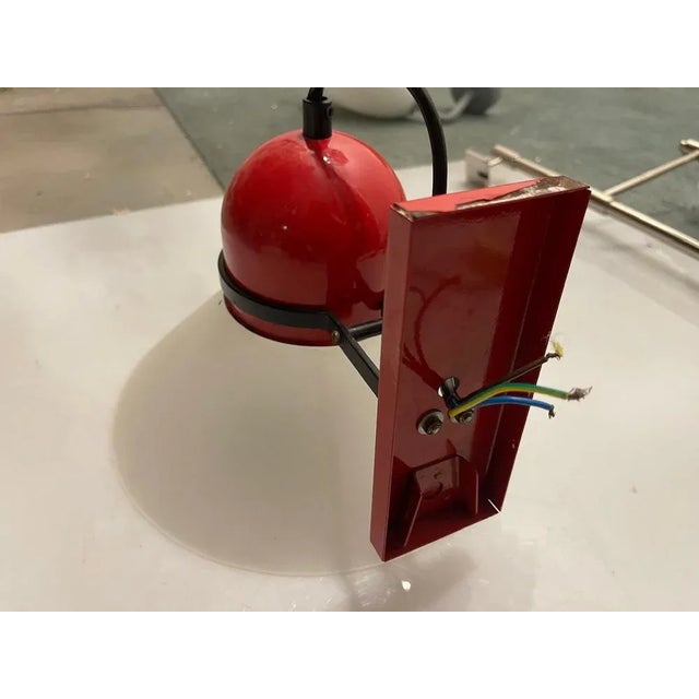 Industrial Red Sconces, 1970s, Set of 2 For Sale - Image 9 of 12