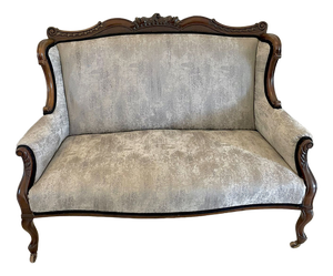 Antique Victorian Carved Mahogany Sofa, 1880s