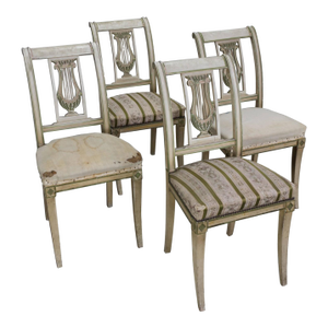 Set of Four French Neoclassical Style Painted Side Chairs