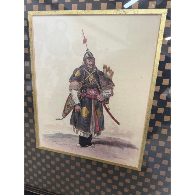 1804 Chinese Aquatint PORTRAIT OF A SOLDIER In UNIFORM Costumes 10in x 12.50in Excellent condition in frame The product is...