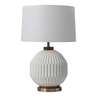 Nova of California Moraga Bone Porcelain 24" Table Lamp, White Walnut For Sale