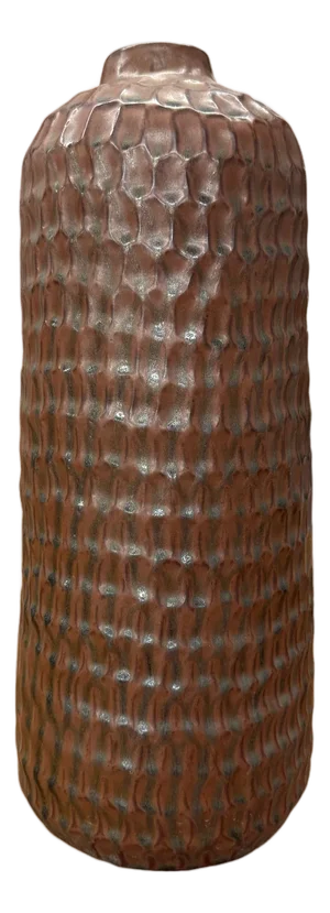 Textured Ceramic Vase in Reddish-Brown & Black Finish