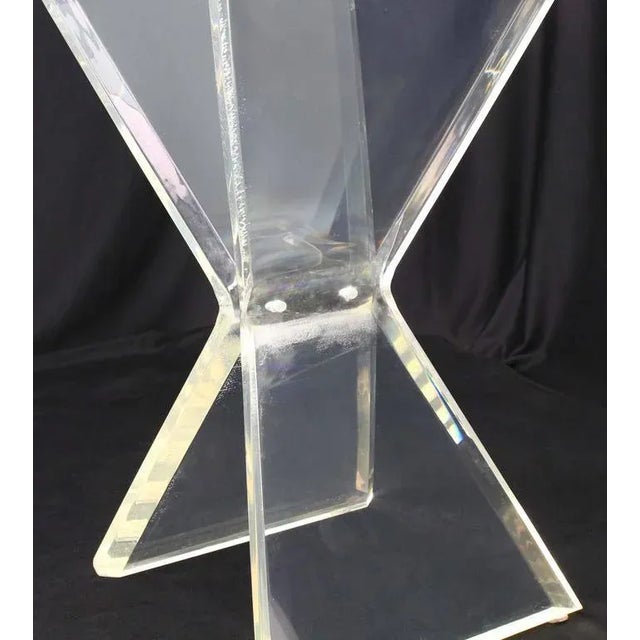 Mid 20th Century Mid-Century Modern Lucite X-Base Base Gueridon Center Dining Table For Sale - Image 5 of 8