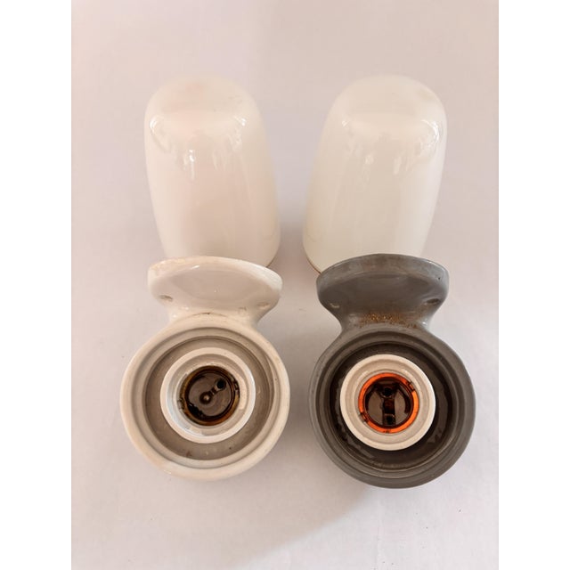 Light Blue Ceramic Model 6077 Sconces by Wilhelm Wagenfeld for Lindner, 1950s, Set of 2 For Sale - Image 12 of 16