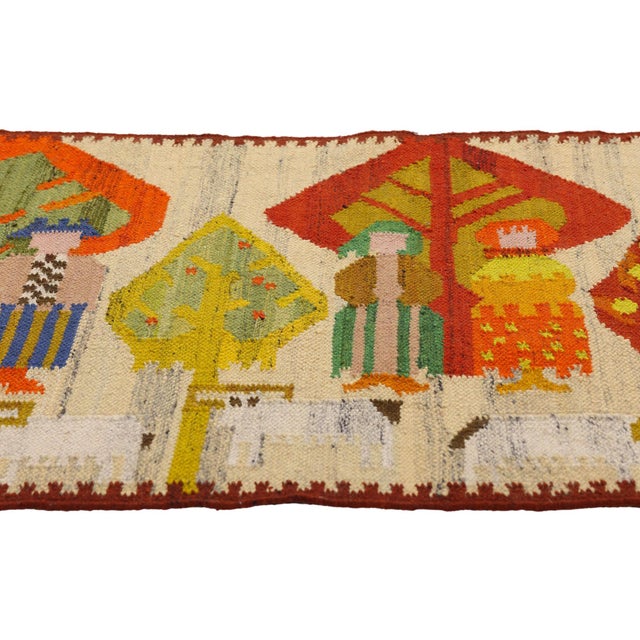 Mid-Century Modern Vintage Polish Tapestry, 02'06 X 04'04 For Sale - Image 3 of 10