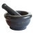 Vintage Honed Black Granite Stone Mortar & Pestle Set For Sale