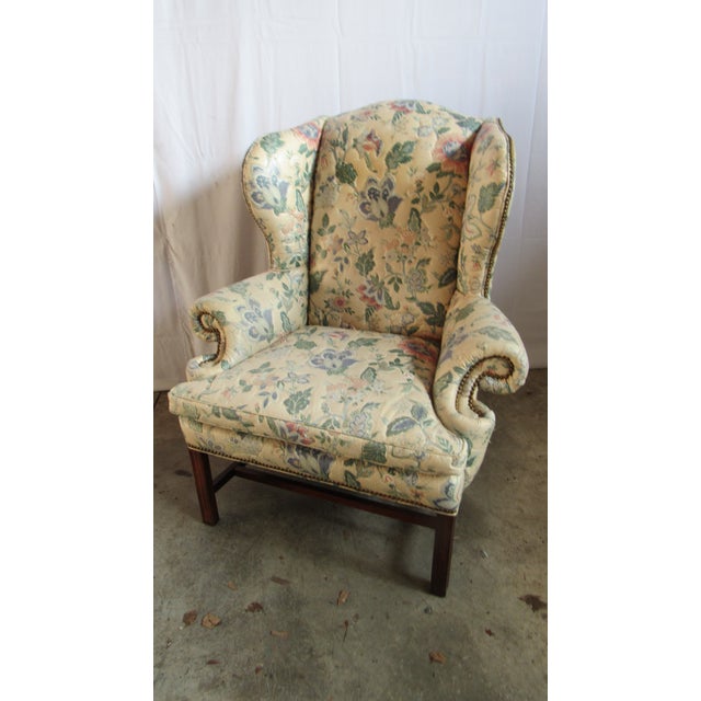 Item: Sherrill Chair Details: Great Designer Look/Quality Piece Great Frame Chippendale Signed Sherrill Ottoman...