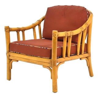 McGuire A-1 Rattan Lounge Chair For Sale