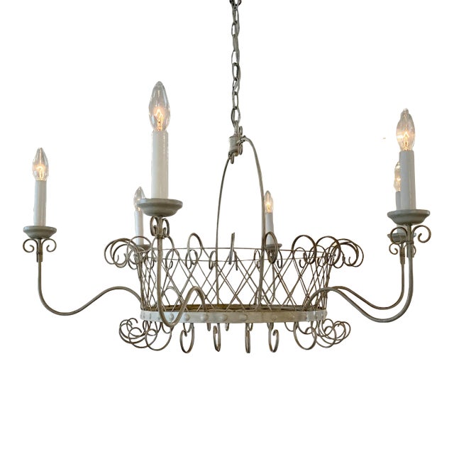 Early 21st Century French Style Wire Basket Chandelier Chairish