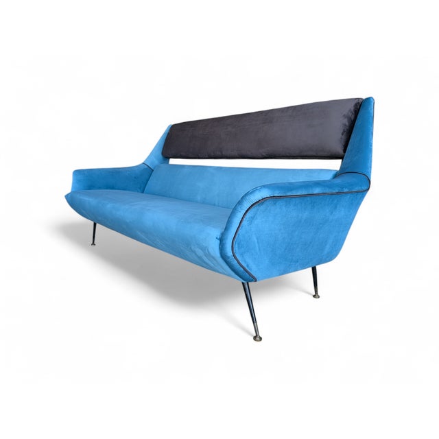 Mid-Century Modern Velvet Living Room Set, 1960s, Set of 3 For Sale - Image 3 of 14