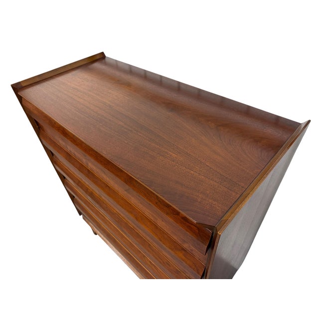 1960s Mid-Century Modern Lane 1st Edition Walnut High Chest For Sale - Image 5 of 8