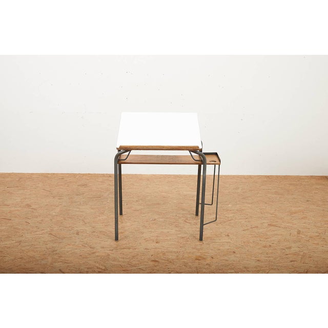 Green Lacquered Steel and Plywood Desk with Resin Tabletop For Sale - Image 11 of 15