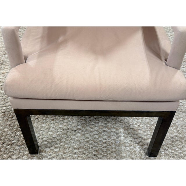 Metal Pair Mastercraft Bronze Parsons Club Chairs, Spain, 1970s For Sale - Image 7 of 14