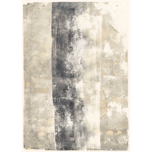 Abstract Monoprint Set (2) Presidio Play 11-12 36*48 Reproduction Abstract Unstretched Canvas Neutral Art Painting by Carrie Bergey For Sale - Image 3 of 6