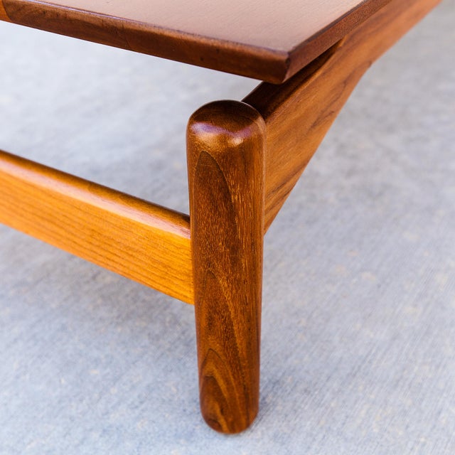 Restored 1950s Walnut Bench or Low Coffee Table Attributed to Greta Grossman For Sale - Image 15 of 18