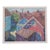1950s Mid Century Swedish Modernist Cityscape Oil Painting by G. Axelsson For Sale
