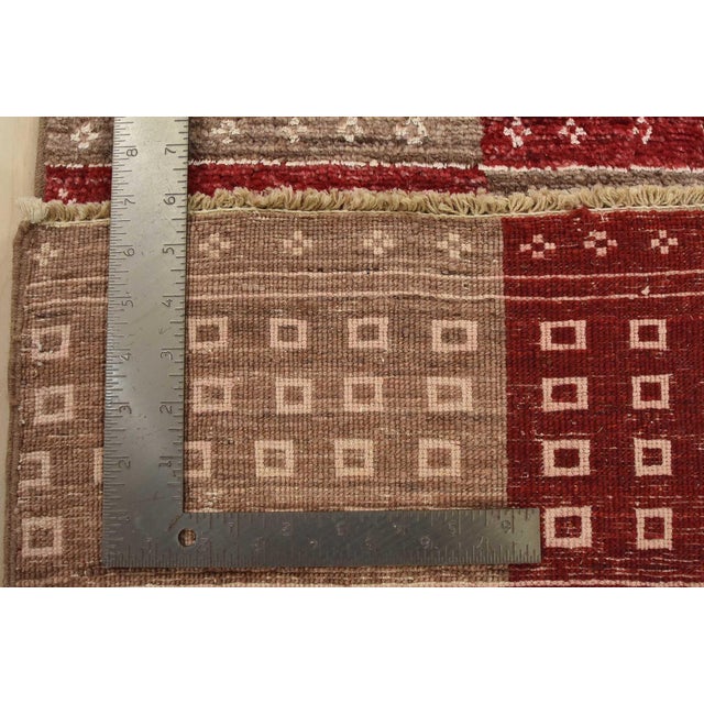 Gabbeh Runner 3’1” X 17’9” Brown Red Wool Contemporary Hand-Knotted Rug For Sale - Image 13 of 13