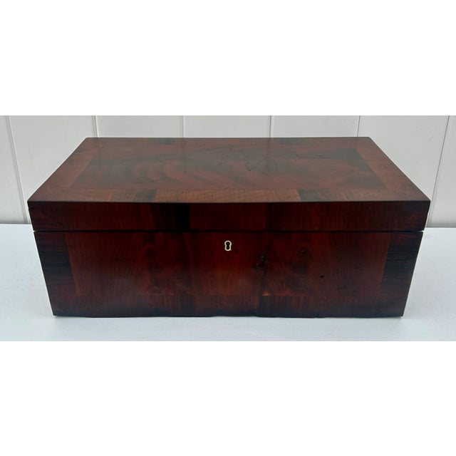 Antique Mahogany Flame Grain Rectangular Lap Desk For Sale - Image 10 of 13