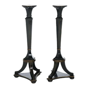 Antique Neoclassical Ebonized Pedestals C1900 - A Pair