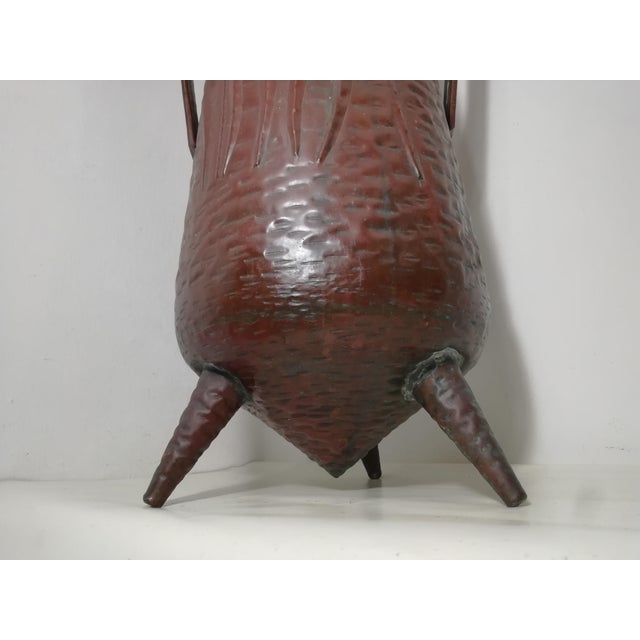Copper Brutalist Copper Tripod Umbrella Stand by Angelo Bragalini, Italy, 1950s For Sale - Image 8 of 10