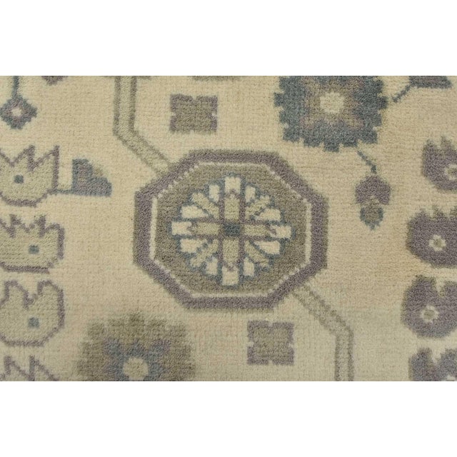 Oushak Rug 8'4'' X 10'1'' Ivory Wool Traditional Hand-Knotted Oriental Carpet For Sale - Image 4 of 12