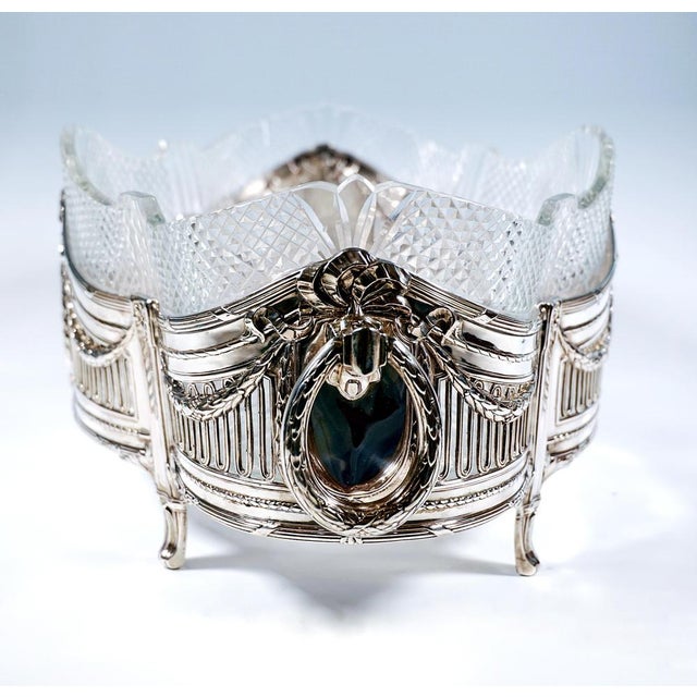 Art Nouveau Silver Jardiniere with Cut Glass Liner by Wilhelm Binder, Germany, 1900 For Sale - Image 4 of 8