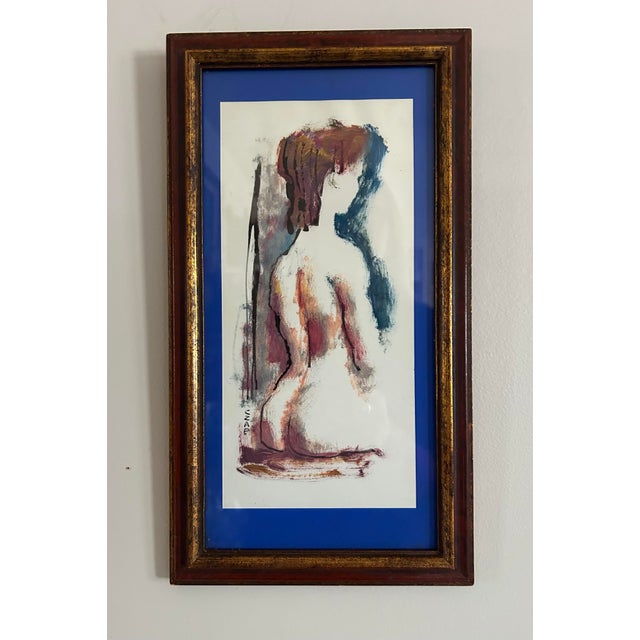Impressionist Vintage Original Small Framed Painting of Torso of Woman Entitled ‘Sitting Pretty’ For Sale - Image 3 of 9
