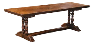 French Louis XIII Style Walnut Monastery Dining Table From the Pyrenees