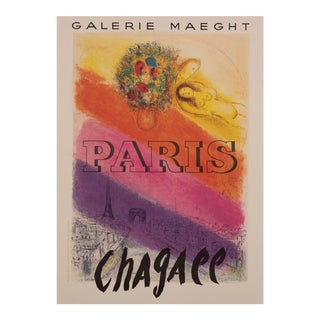 "Paris", Marc Chagall Art Poster by Galerie Maeght For Sale