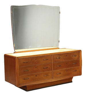 Vintage Dresser in Mahogany with Glass Top, 1950s