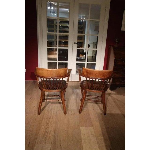 Set of Office Chairs in Oak For Sale - Image 6 of 6