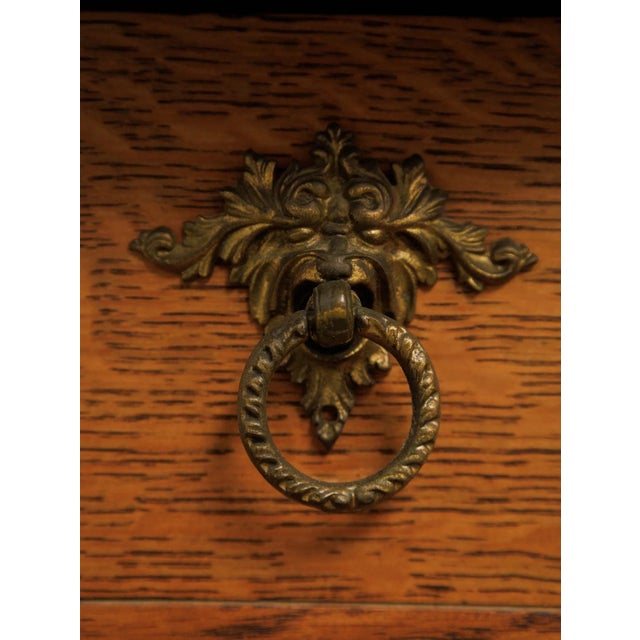 Tiger Oak French Antique Dresser For Sale - Image 10 of 12